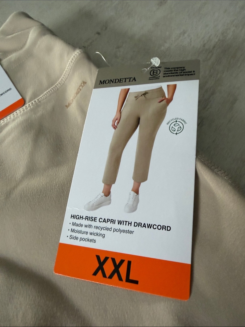 Mondetta Beige Capri Pull-On Pants. XXL